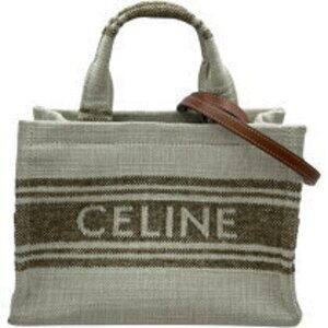 Celine Cabatais Beige Tan Canvas Shoulder Bag
